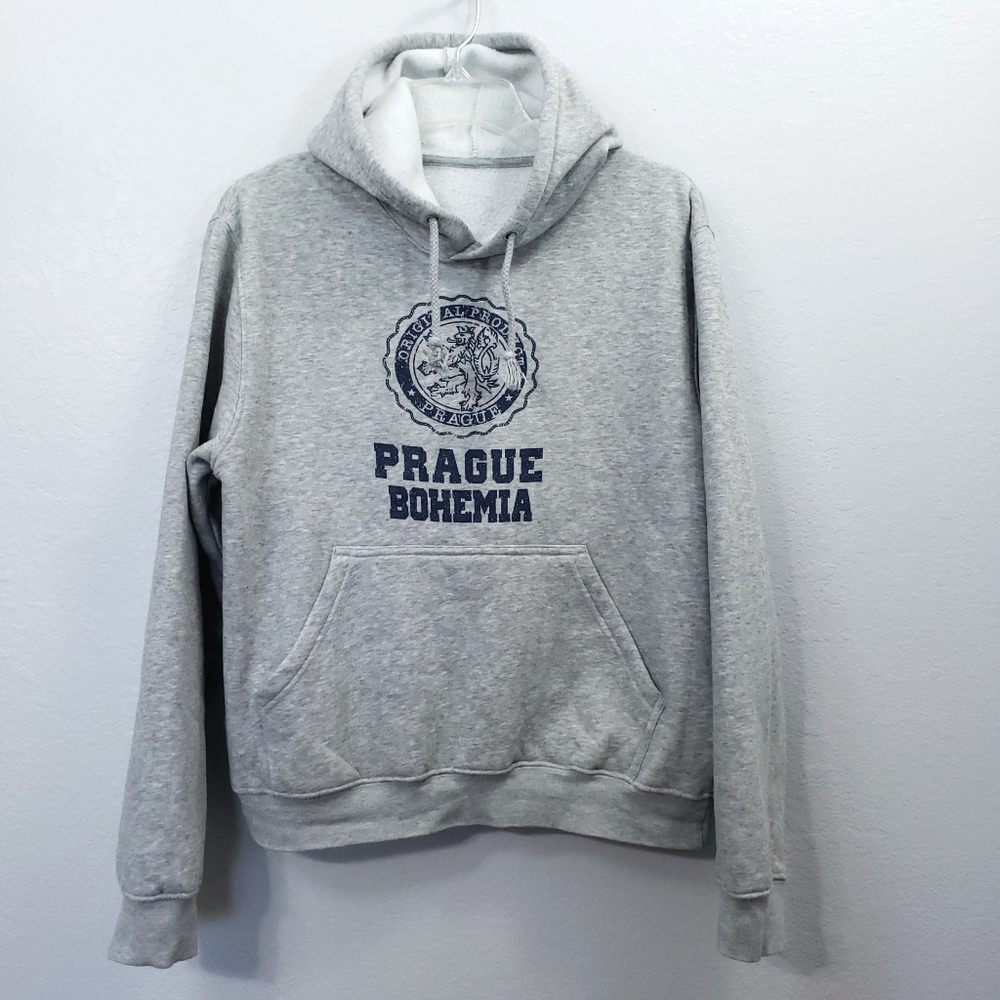 Prague Bohemia Heather Gray Hoodie Sweatshirt (M)